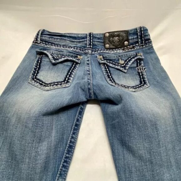 Miss Me Jeans Women's Sz 27 Blue Easy Boot JE5014E2R Missing Button Please Read - Picture 15 of 15